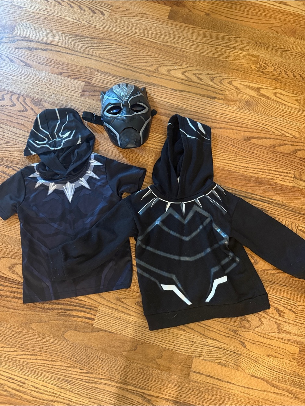Black Panther-Inspired Kids Black Costume Hoodie & Mask Set